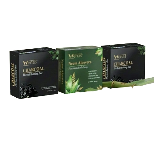 Triple Care Soap Combo 2 Charcoal Bars + 1 Neem Aloe vera Bar